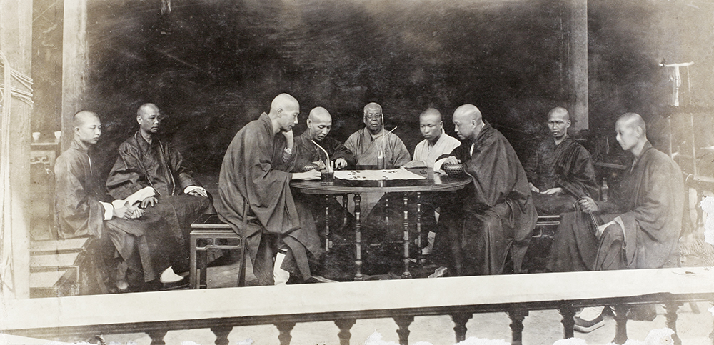 Buddhist monks playing chess, Temple of the Five Hundred Gods, Guangzhou. Edward Bowra Collection (Bo01-099), courtesy of the Royal Society for Asian Affairs.