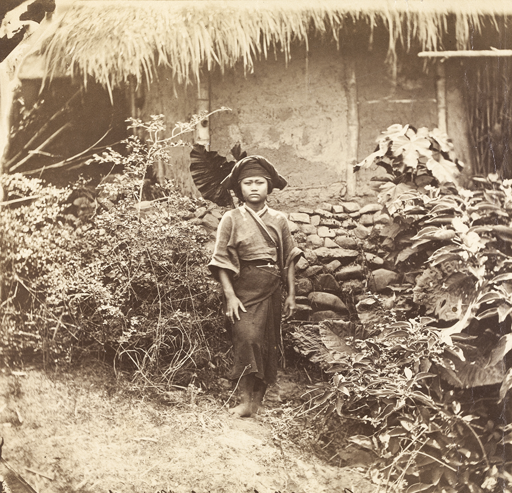 Gochi, a young Baksa woman, Taiwan, 1871. A photograph by John Thomson, which was published in his Illustrations of China and Its People, Vol. II, Plate IV 'Types of Pepohoan' (1873/4).  Maxwell Family Collection (Mx01-076), courtesy of Cadbury Research Library, University of Birmingham.