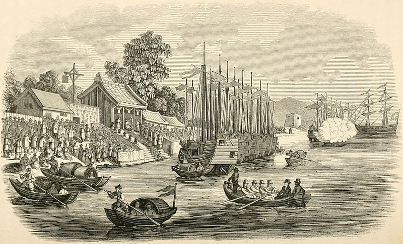Fig. 4. Landing at Woosung. From 'China: Its State and Prospects', plate opposite p.446.