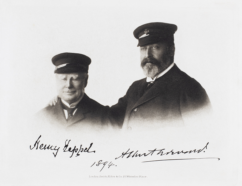 Fig. 5. Sir Henry Keppel, known as ‘The Little Admiral’, with his friend, Edward, Prince of Wales (later King Edward VII), in 1894. The Prince was instrumental in Keppel procuring the command of the Royal Navy fleet in China in 1866. Photograph as reproduced in ‘Memoir of Sir Henry Keppel. C.G.B., Admiral of the Fleet’ by Sir Algernon West (1905).